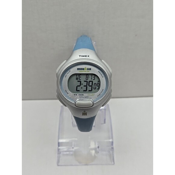 Timex Ironman T5K604 10 Lap WR100M Womens Digital Watch Indiglo Blue New Battery - Picture 1 of 10
